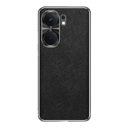 Silver Edge Cross Texture PU Leather Phone Case, For vivo Y200i, For vivo iQOO Neo9 Pro, For vivo iQOO Neo9, For vivo iQOO 12 Pro, For vivo iQOO 12, For vivo iQOO Neo8 Pro