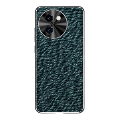 Silver Edge Cross Texture PU Leather Phone Case, For vivo Y200i, For vivo iQOO Neo9 Pro, For vivo iQOO Neo9, For vivo iQOO 12 Pro, For vivo iQOO 12, For vivo iQOO Neo8 Pro