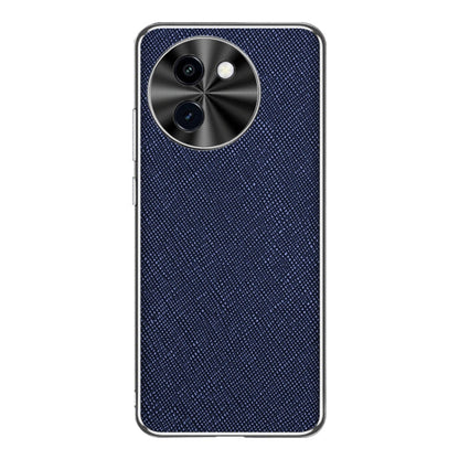 Silver Edge Cross Texture PU Leather Phone Case, For vivo Y200i, For vivo iQOO Neo9 Pro, For vivo iQOO Neo9, For vivo iQOO 12 Pro, For vivo iQOO 12, For vivo iQOO Neo8 Pro