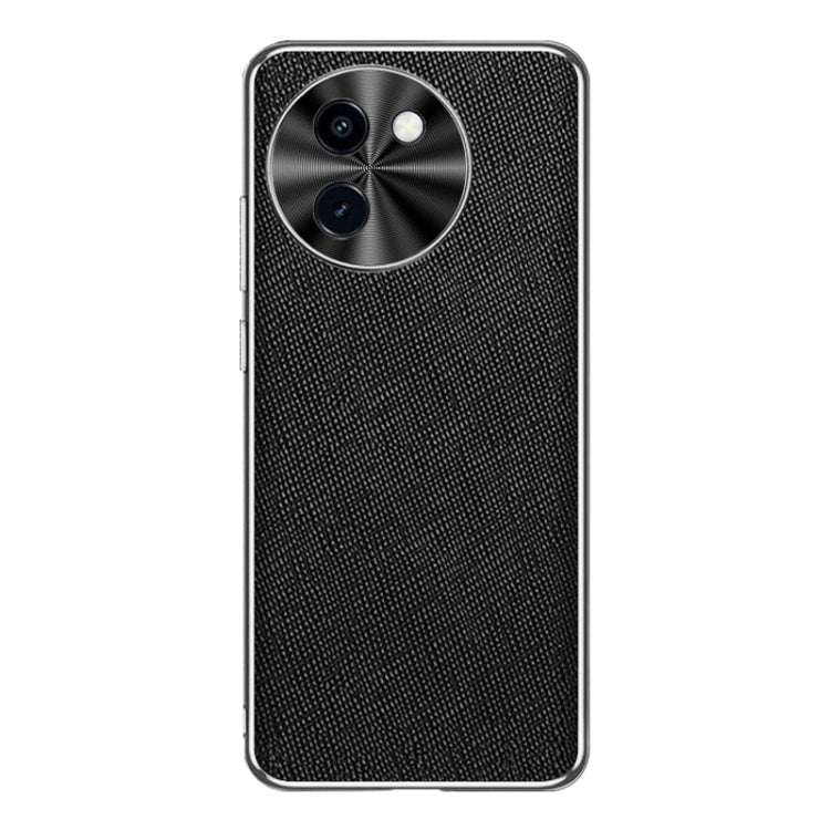 Silver Edge Cross Texture PU Leather Phone Case, For vivo Y200i, For vivo iQOO Neo9 Pro, For vivo iQOO Neo9, For vivo iQOO 12 Pro, For vivo iQOO 12, For vivo iQOO Neo8 Pro