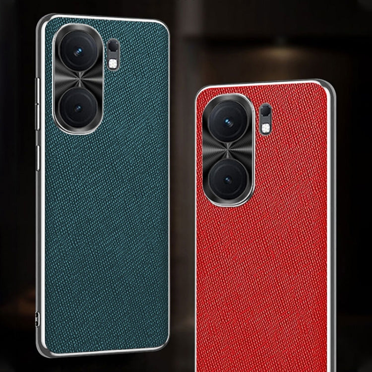Silver Edge Cross Texture PU Leather Phone Case, For vivo Y200 GT, For vivo Y200t, For vivo X100s Pro, For vivo X100s, For vivo X100 Ultra, For vivo Y200