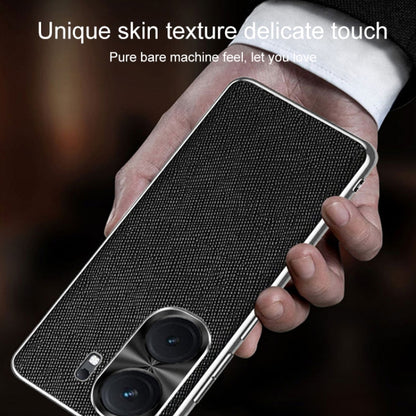 Silver Edge Cross Texture PU Leather Phone Case, For vivo Y200i, For vivo iQOO Neo9 Pro, For vivo iQOO Neo9, For vivo iQOO 12 Pro, For vivo iQOO 12, For vivo iQOO Neo8 Pro