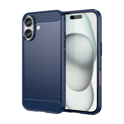 Brushed Texture Carbon Fiber TPU Phone Case, For iPhone 16 Pro Max, For iPhone 16 Pro, For iPhone 16 Plus, For iPhone 16