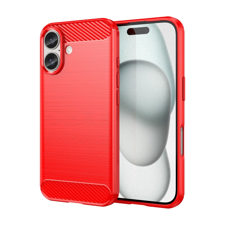 Brushed Texture Carbon Fiber TPU Phone Case, For iPhone 16 Pro Max, For iPhone 16 Pro, For iPhone 16 Plus, For iPhone 16
