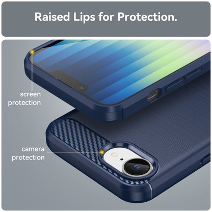 Brushed Texture Carbon Fiber TPU Phone Case, For iPhone 17e / 16e, For iPhone 17 Pro Max, For iPhone 17 Pro, For iPhone 17, For iPhone Air, For iPhone 16 Pro Max, For iPhone 16 Pro, For iPhone 16 Plus