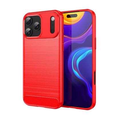 Brushed Texture Carbon Fiber TPU Phone Case, For iPhone 17e / 16e, For iPhone 17 Pro Max, For iPhone 17 Pro, For iPhone 17, For iPhone Air, For iPhone 16 Pro Max, For iPhone 16 Pro, For iPhone 16 Plus