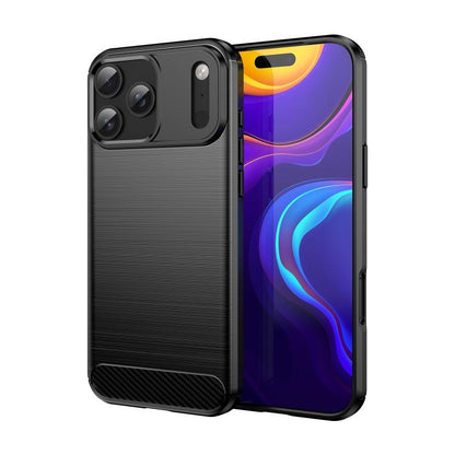 Brushed Texture Carbon Fiber TPU Phone Case, For iPhone 17e / 16e, For iPhone 17 Pro Max, For iPhone 17 Pro, For iPhone 17, For iPhone Air, For iPhone 16 Pro Max, For iPhone 16 Pro, For iPhone 16 Plus