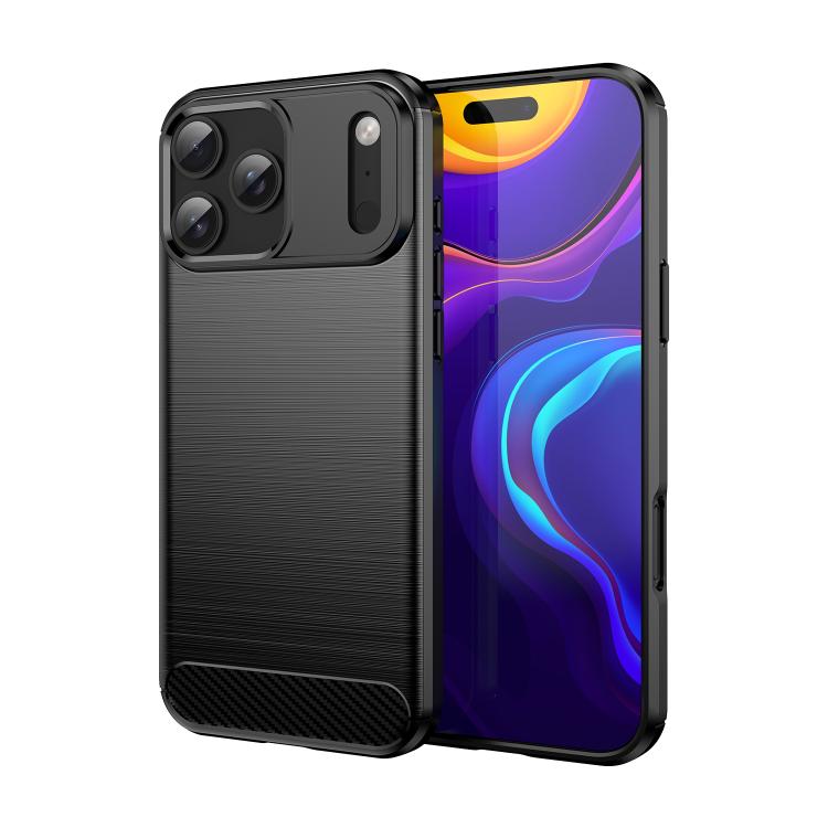 Brushed Texture Carbon Fiber TPU Phone Case, For iPhone 18, For iPhone 18 Pro, For iPhone 18 Pro Max, For iPhone 17e / 16e, For iPhone 17 Pro Max, For iPhone 17 Pro, For iPhone 17, For iPhone Air