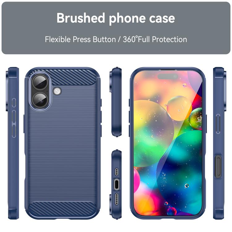 Brushed Texture Carbon Fiber TPU Phone Case, For iPhone 18, For iPhone 18 Pro, For iPhone 18 Pro Max, For iPhone 17e / 16e, For iPhone 17 Pro Max, For iPhone 17 Pro, For iPhone 17, For iPhone Air