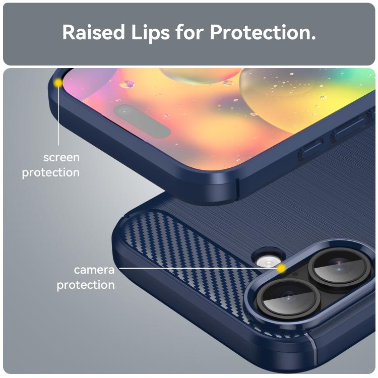 Brushed Texture Carbon Fiber TPU Phone Case, For iPhone 18, For iPhone 18 Pro, For iPhone 18 Pro Max, For iPhone 17e / 16e, For iPhone 17 Pro Max, For iPhone 17 Pro, For iPhone 17, For iPhone Air