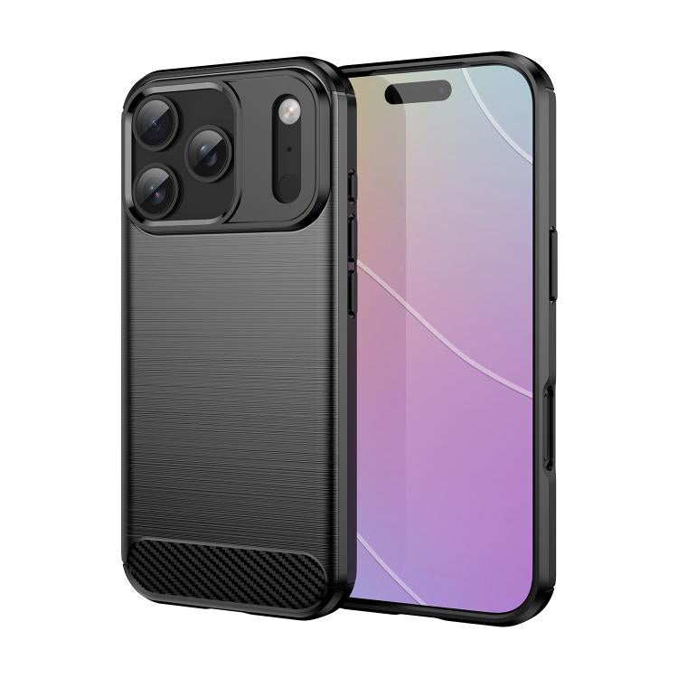 Brushed Texture Carbon Fiber TPU Phone Case, For iPhone 18, For iPhone 18 Pro, For iPhone 18 Pro Max, For iPhone 17e / 16e, For iPhone 17 Pro Max, For iPhone 17 Pro, For iPhone 17, For iPhone Air
