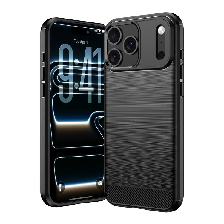 Brushed Texture Carbon Fiber TPU Phone Case, For iPhone 18, For iPhone 18 Pro, For iPhone 18 Pro Max, For iPhone 17e / 16e, For iPhone 17 Pro Max, For iPhone 17 Pro, For iPhone 17, For iPhone Air