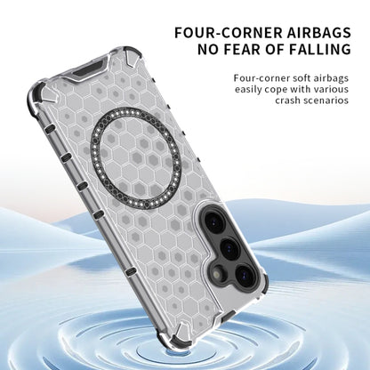 Honeycomb Magnetic Ring Shockproof Phone Case, For Samsung Galaxy S25 5G, For Samsung Galaxy S25+ 5G, For Samsung Galaxy S25 Ultra 5G, For Samsung Galaxy S24 Ultra 5G