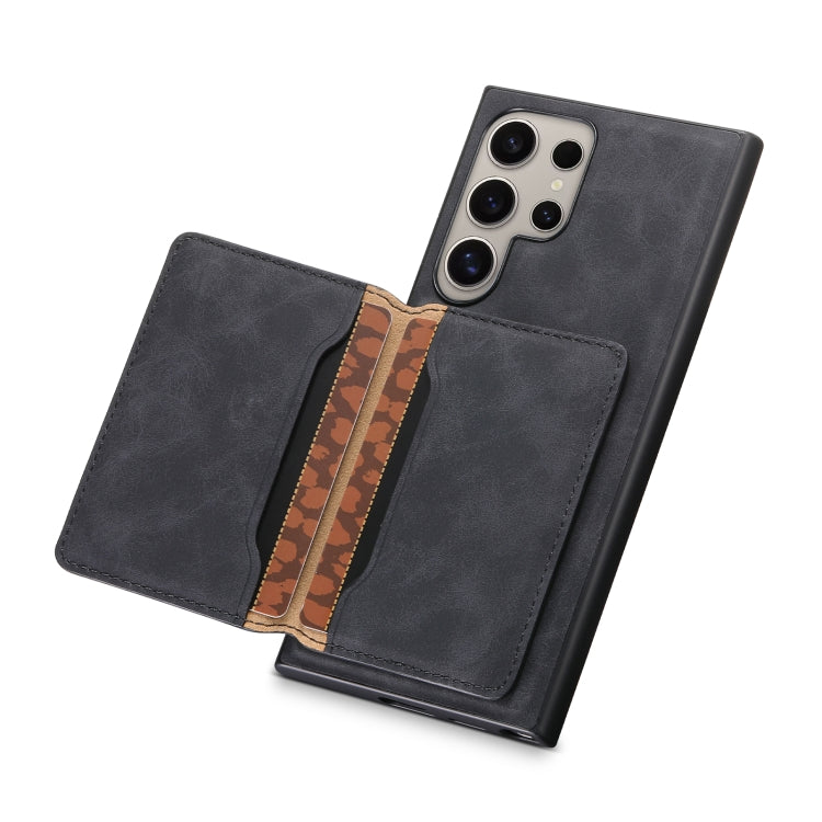 Denior D13 Retro Texture Leather MagSafe Card Bag Phone Case