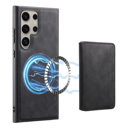 Denior D13 Retro Texture Leather MagSafe Card Bag Phone Case