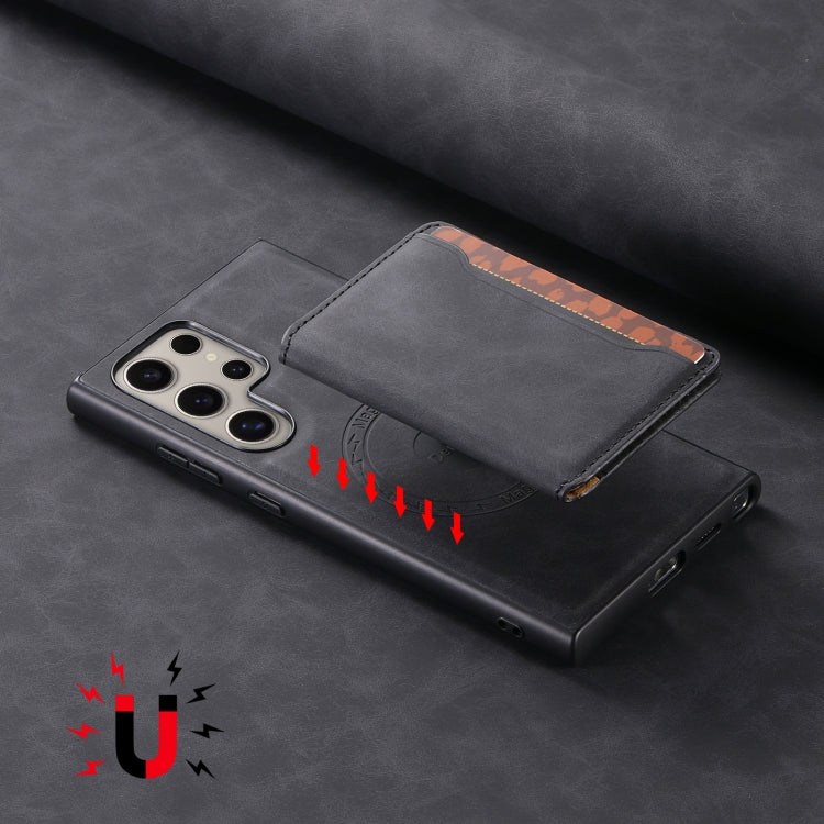 Denior D13 Retro Texture Leather MagSafe Card Bag Phone Case