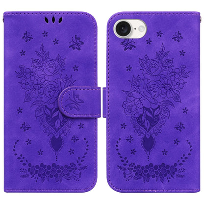 Butterfly Rose Embossed Leather Phone Case