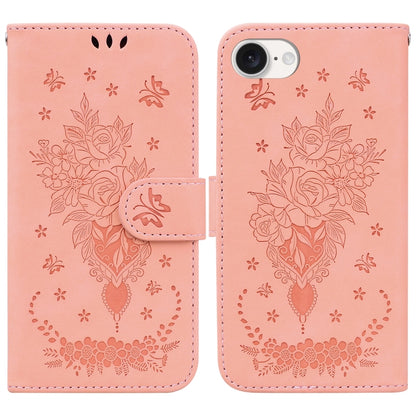 Butterfly Rose Embossed Leather Phone Case