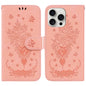 Butterfly Rose Embossed Leather Phone Case