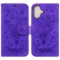 Butterfly Rose Embossed Leather Phone Case, For iPhone Air, For iPhone 16 Pro Max, For iPhone 16 Pro, For iPhone 16 Plus