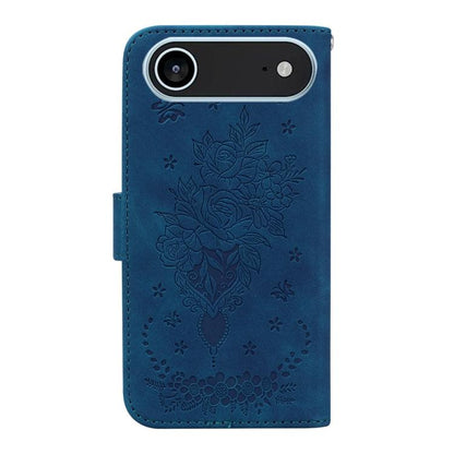 Butterfly Rose Embossed Leather Phone Case, For iPhone Air, For iPhone 16 Pro Max, For iPhone 16 Pro, For iPhone 16 Plus