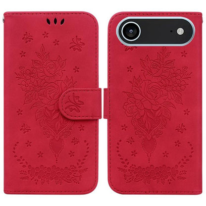 Butterfly Rose Embossed Leather Phone Case