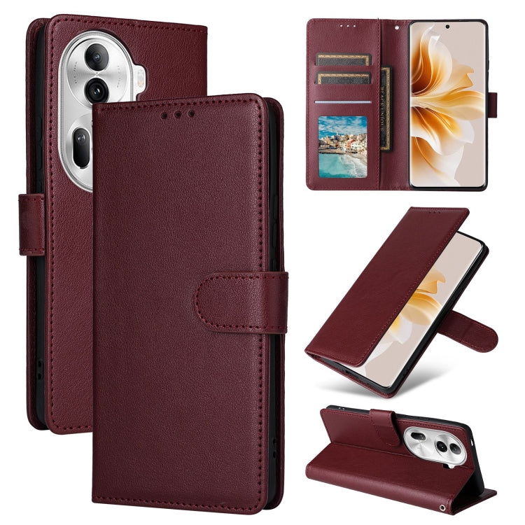 3-Card Slots Multifunctional Leather Phone Case, For OPPO Reno12 5G Global, For OPPO A3 Pro 5G Global, For OPPO Reno11 5G Global, For OPPO Reno11 Pro 5G Global
