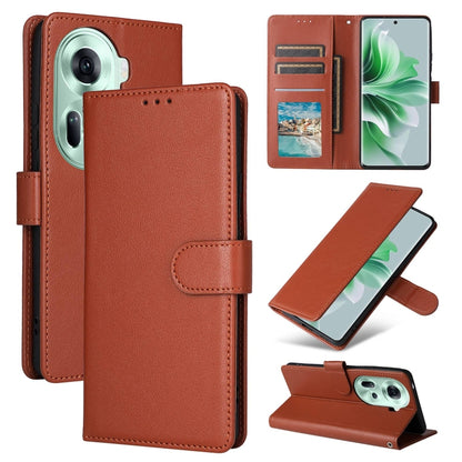 3-Card Slots Multifunctional Leather Phone Case, For OPPO Reno12 5G Global, For OPPO A3 Pro 5G Global, For OPPO Reno11 5G Global, For OPPO Reno11 Pro 5G Global