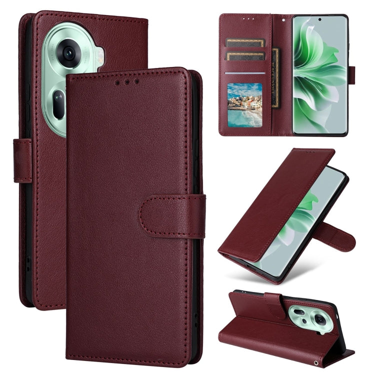 3-Card Slots Multifunctional Leather Phone Case, For OPPO Reno12 5G Global, For OPPO A3 Pro 5G Global, For OPPO Reno11 5G Global, For OPPO Reno11 Pro 5G Global