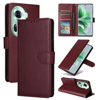 3-Card Slots Multifunctional Leather Phone Case, For OPPO Reno12 5G Global, For OPPO A3 Pro 5G Global, For OPPO Reno11 5G Global, For OPPO Reno11 Pro 5G Global