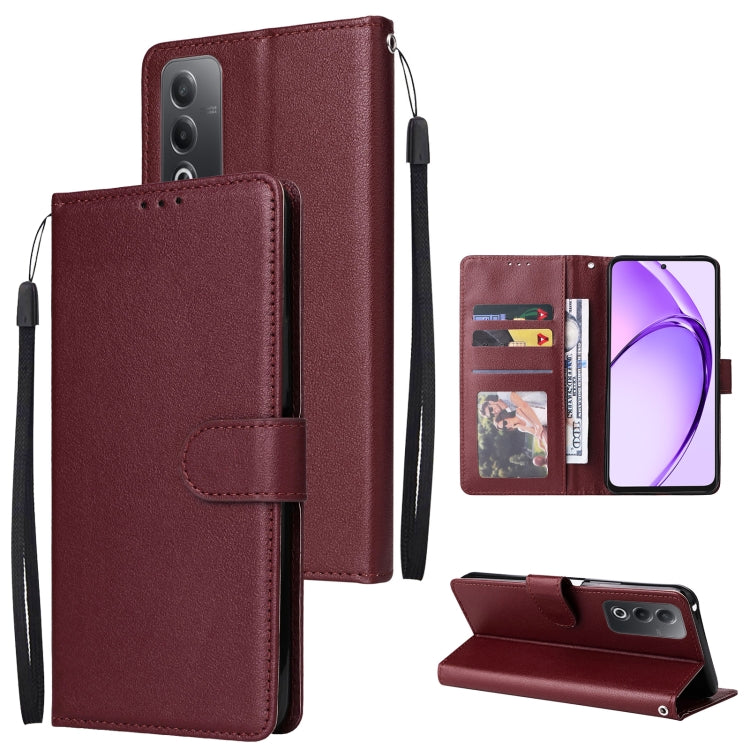 3-Card Slots Multifunctional Leather Phone Case, For OPPO Reno12 5G Global, For OPPO A3 Pro 5G Global, For OPPO Reno11 5G Global, For OPPO Reno11 Pro 5G Global