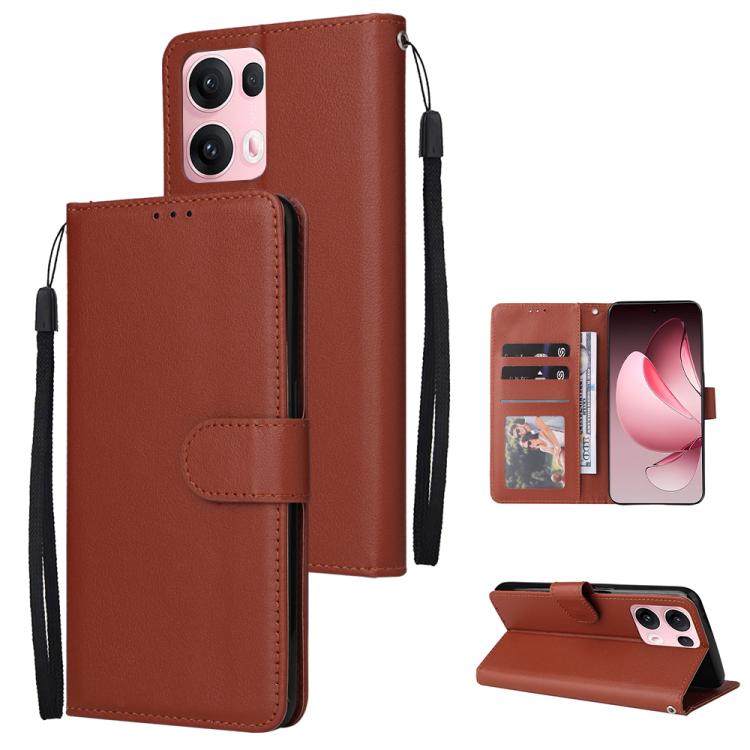 3-Card Slots Multifunctional Leather Phone Case, For OPPO A5 Pro 4G / 5G Global, For OPPO Reno13 Pro 5G Global, For OPPO Reno13 5G Global, For OPPO Reno13 F 4G / 5G