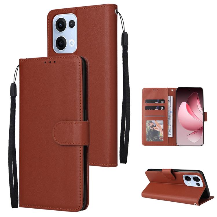 3-Card Slots Multifunctional Leather Phone Case, For OPPO A5 Pro 4G / 5G Global, For OPPO Reno13 Pro 5G Global, For OPPO Reno13 5G Global, For OPPO Reno13 F 4G / 5G