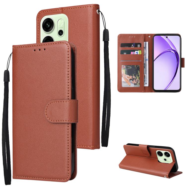 3-Card Slots Multifunctional Leather Phone Case, For OPPO Reno14 F 5G, For OPPO A5 4G / 5G Global, For OPPO Reno14 Pro 5G Global, For OPPO Reno14 5G Global
