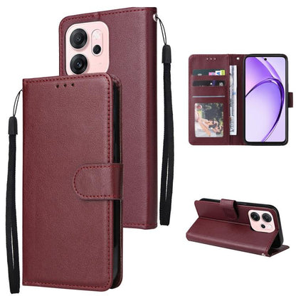 3-Card Slots Multifunctional Leather Phone Case, For OPPO Reno14 F 5G, For OPPO A5 4G / 5G Global, For OPPO Reno14 Pro 5G Global, For OPPO Reno14 5G Global