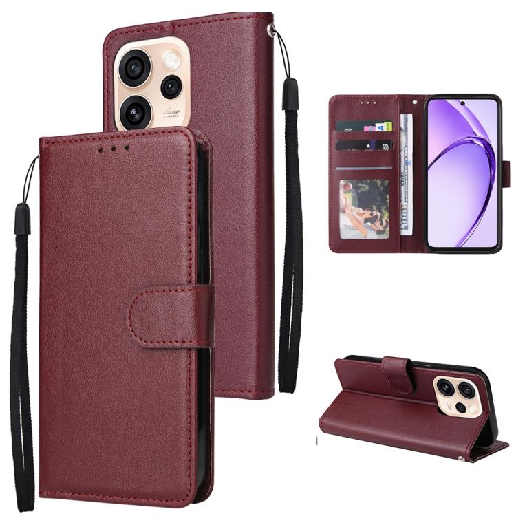 3-Card Slots Multifunctional Leather Phone Case, For OPPO A6x / A6 4G / 5G Global, For OPPO Reno15 F 5G Global, For OPPO Reno15 Pro Max 5G Global, For OPPO Reno15 Pro 5G Global