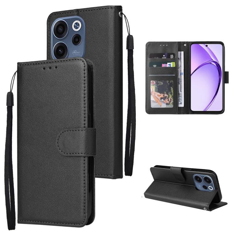 3-Card Slots Multifunctional Leather Phone Case, For OPPO A6x / A6 4G / 5G Global, For OPPO Reno15 F 5G Global, For OPPO Reno15 Pro Max 5G Global, For OPPO Reno15 Pro 5G Global
