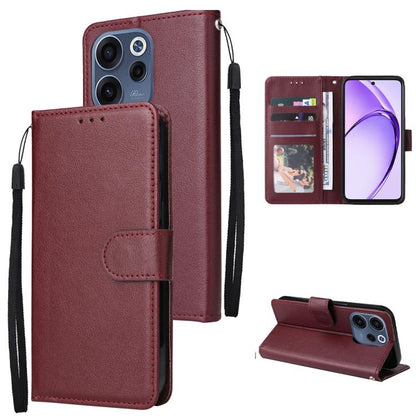 3-Card Slots Multifunctional Leather Phone Case, For OPPO A6x / A6 4G / 5G Global, For OPPO Reno15 F 5G Global, For OPPO Reno15 Pro Max 5G Global, For OPPO Reno15 Pro 5G Global