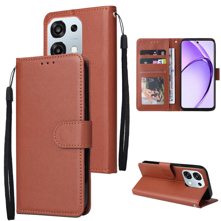 3-Card Slots Multifunctional Leather Phone Case, For OPPO Reno15 5G Global, For OPPO A6 Pro 4G / 5G Global / F31, For OPPO Reno14 F 5G, For OPPO A5 4G / 5G Global