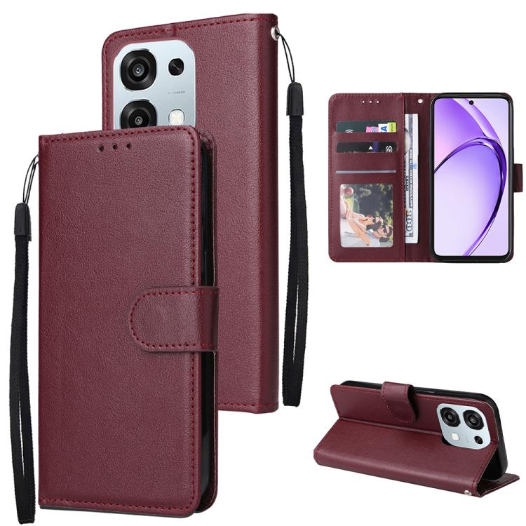 3-Card Slots Multifunctional Leather Phone Case, For OPPO Reno15 5G Global, For OPPO A6 Pro 4G / 5G Global / F31, For OPPO Reno14 F 5G, For OPPO A5 4G / 5G Global