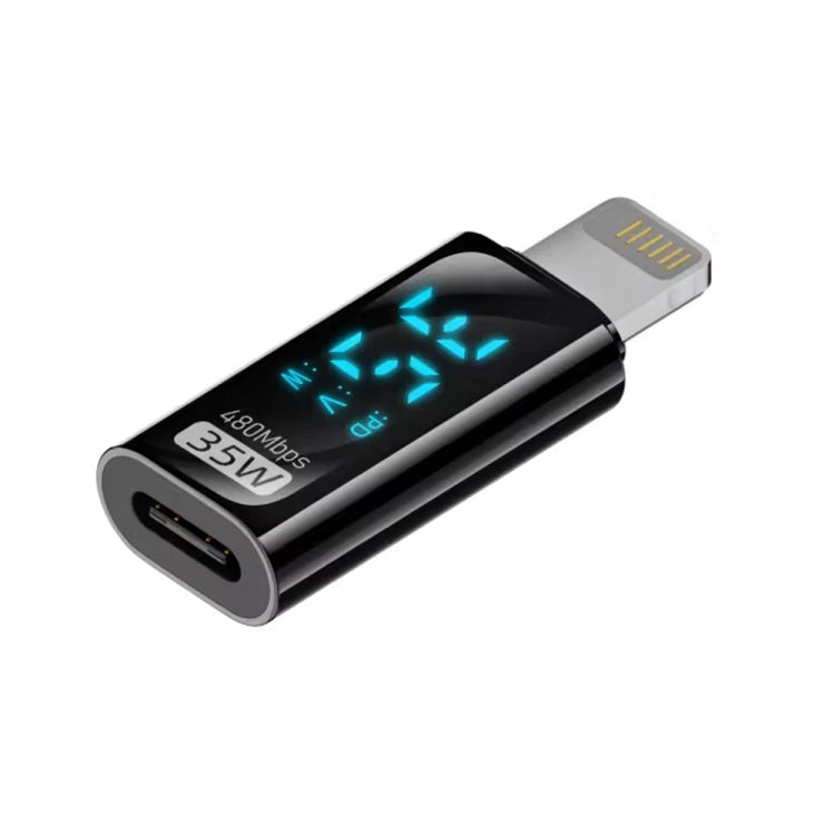 Charging Adapter with Digital Display, 8 Pin Male to Type-C Female 35W, Type-C Male to 8 Pin Female 35W, Type-C Male to Type-C Female 140W