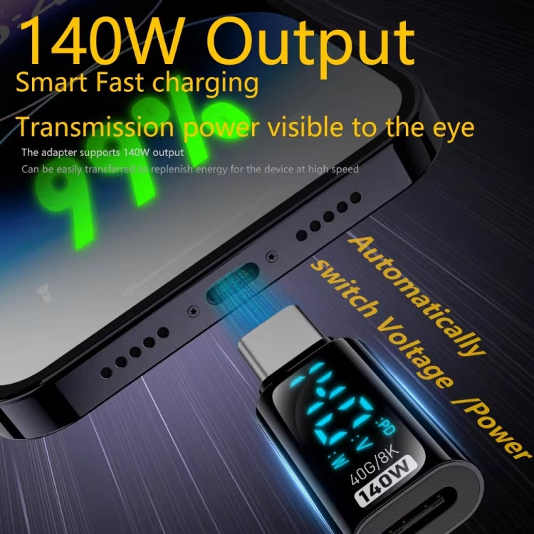 Charging Adapter with Digital Display, 8 Pin Male to Type-C Female 35W, Type-C Male to 8 Pin Female 35W, Type-C Male to Type-C Female 140W