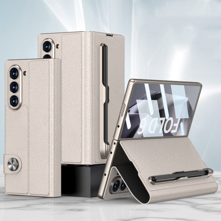 GKK Integrated Flip Leather Case with Pen Slotm, Stylus Not Included, For Samsung Galaxy Z Fold7 5G, For Samsung Galaxy Z Fold6