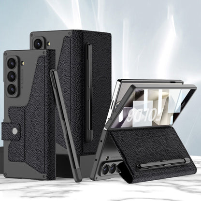 GKK Integrated Armor Flip Leather Case with Pen Slot, Stylus Not Included, For Samsung Galaxy Z Fold7 5G, For Samsung Galaxy Z Fold6