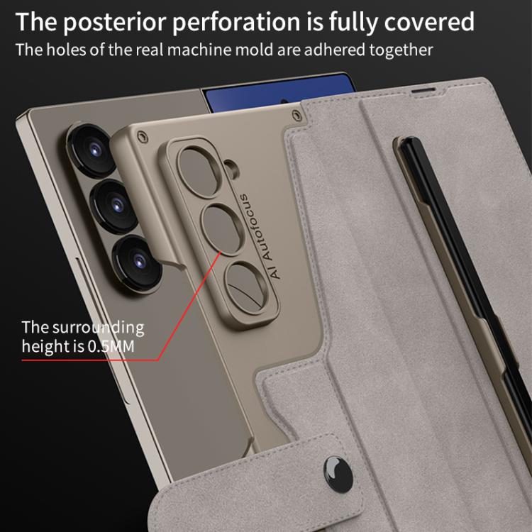 GKK Integrated Armor Flip Leather Case with Pen Slot, Stylus Not Included, For Samsung Galaxy Z Fold7 5G, For Samsung Galaxy Z Fold6