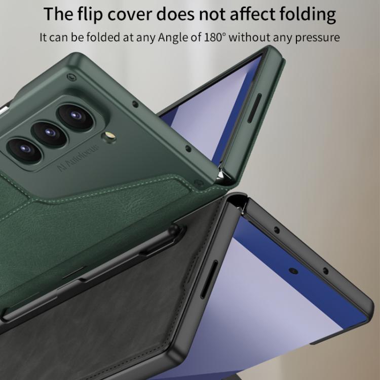 GKK Integrated Armor Flip Leather Case with Pen Slot, Stylus Not Included, For Samsung Galaxy Z Fold7 5G, For Samsung Galaxy Z Fold6
