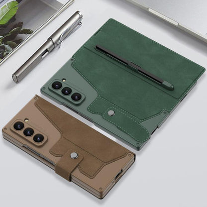 GKK Integrated Armor Flip Leather Case with Pen Slot, Stylus Not Included, For Samsung Galaxy Z Fold7 5G, For Samsung Galaxy Z Fold6