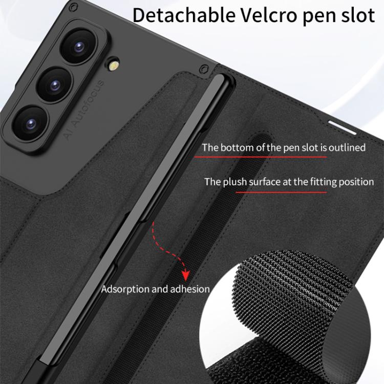 GKK Integrated Armor Flip Leather Case with Pen Slot, Stylus Not Included, For Samsung Galaxy Z Fold7 5G, For Samsung Galaxy Z Fold6