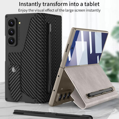 GKK Integrated Armor Flip Leather Case with Pen Slot, Stylus Not Included, For Samsung Galaxy Z Fold7 5G, For Samsung Galaxy Z Fold6