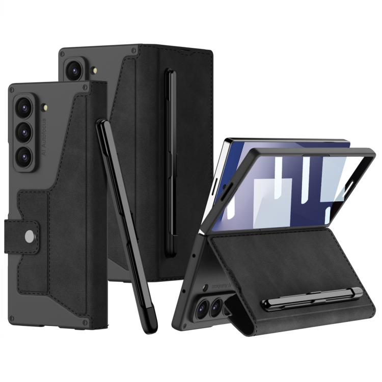 GKK Integrated Armor Flip Leather Case with Pen Slot, Stylus Not Included, For Samsung Galaxy Z Fold7 5G, For Samsung Galaxy Z Fold6